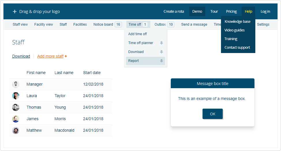 Customising Your Staff Rosters